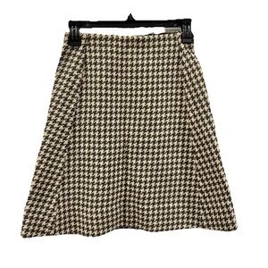 Vintage Darlington Hall Tweed Pure Wool Houndstooth Skirt A-Line Size XS Retro
